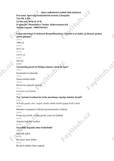 sport tadbirlarini tashkil etish kafedrasi — DOCX