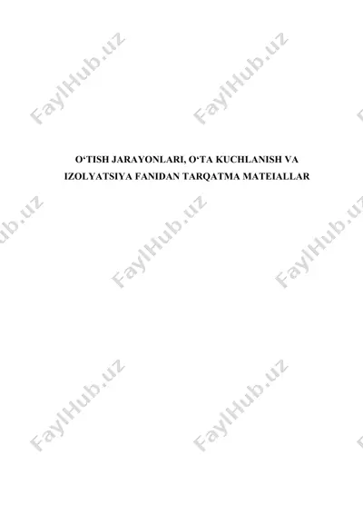 o‘tish jarayonlari, o‘ta kuchlanish va izolyatsiya fanidan tarqatma mateiallar — DOCX