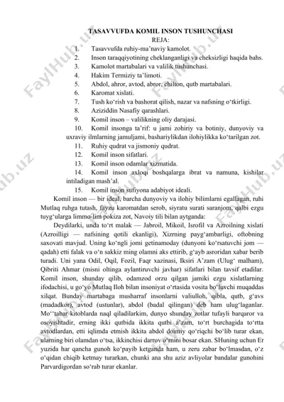 tasavvufda komil inson tushunchasi — DOCX