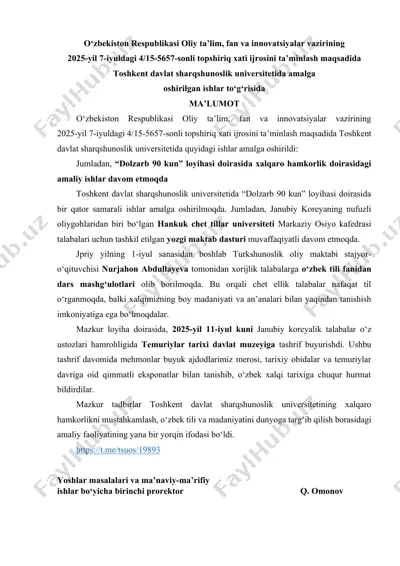 "dolzarb 90 kun" loyihasi — DOCX