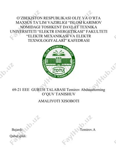 elektr xavfsizlik asoslari — DOCX