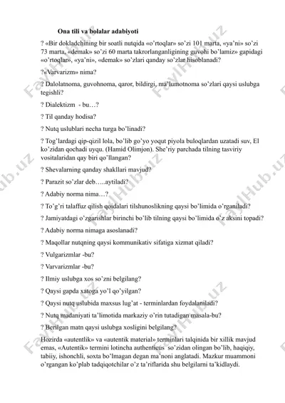 ona tili va bolalar adabiyoti — DOCX
