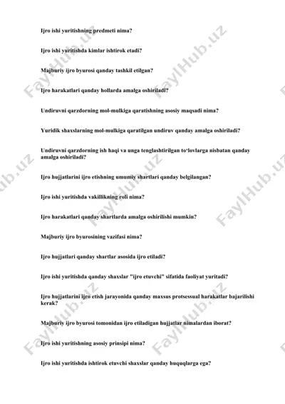 ijro ishi yuritish — DOCX