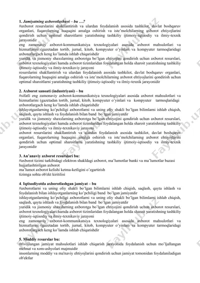 axborot sanoati (industriyasi) — DOCX