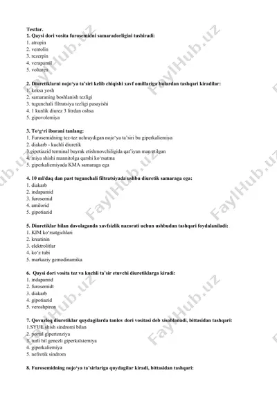 diuretiklar — DOCX
