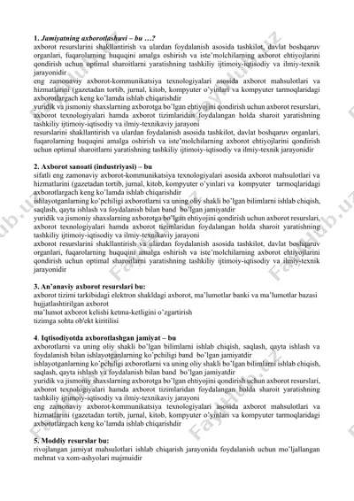 jamiyatning axborotlashuvi — DOCX