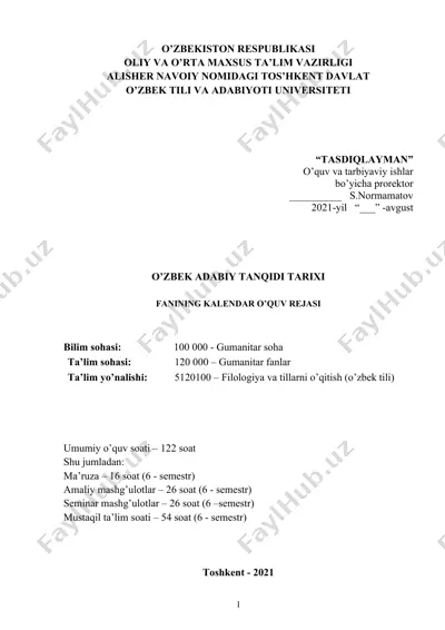 o’zbek adabiy tanqidi tarixi — DOCX