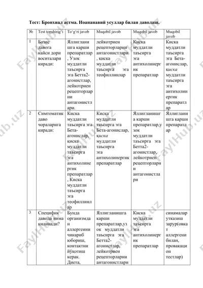 bronxial astma niqobi — DOCX