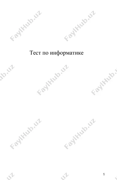 тест по информатике — DOCX