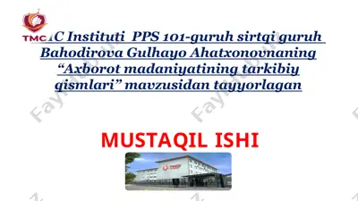 axborotmadaniyatining tarkibiy qismlari — PPTX