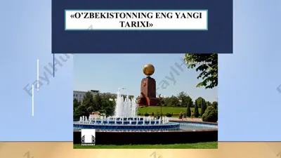 o'zbekistonning eng yangi tarixi — PPT