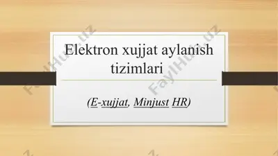elektron xujjat aylanish tizimlari — PPTX