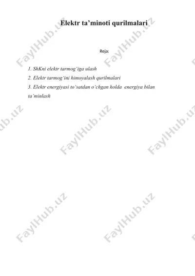 elektr ta’minoti qurilmalari — DOCX