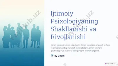 ijtimoiy psixologiyaning shakllanishi va rivojlanishi — PPTX