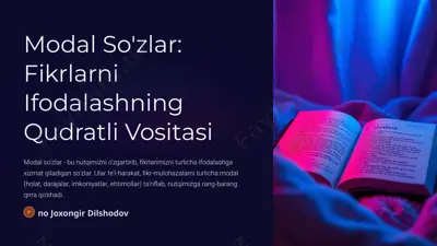 modal so'zlar: fikrlarni ifodalashning qudratli vositasi — PPTX
