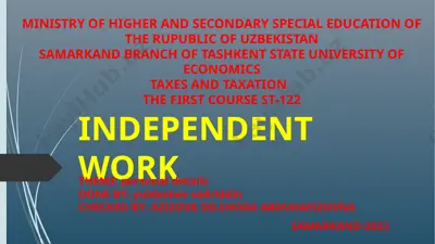 taxes and taxation — PPTX