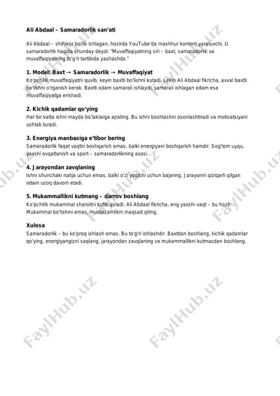samaradorlik san’ati — PDF