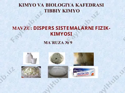 dispers sistemalarni fizik-kimyosi — PPT
