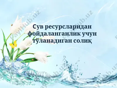 сув ресурсларидан фойдаланганлик учун солиқ — PPT