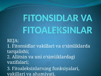 fitonsidlar vafitoaleksinlar — PPTX