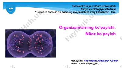 organizamlarning ko'payishi — PPTX