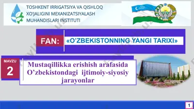 o’zbekistondagi ijtimoiy-siyosiy jarayonlar — PPTX