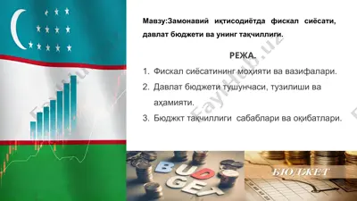 zamonaviy iqtisodiyotda fiskal siyosati, davlat byujet va uning taqchilligi — PPTX
