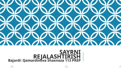 sayrni rejalaştirish — PPTX
