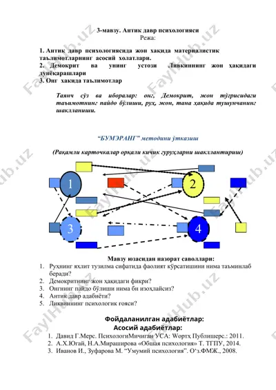 антик давр психологияси — DOC