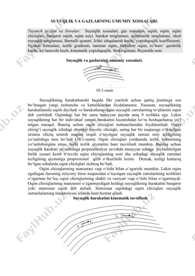suyuqlik va gazlarning umumiy xossalari — DOCX