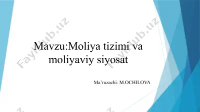 moliyatizmi va moliyaviy-siyosat — PPTX
