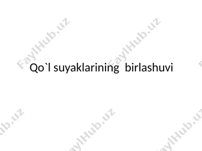 qo`lsuyaklarining birlashuvi — PPTX