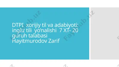 dtpi xorijiy til va adabiyoti — PPTX