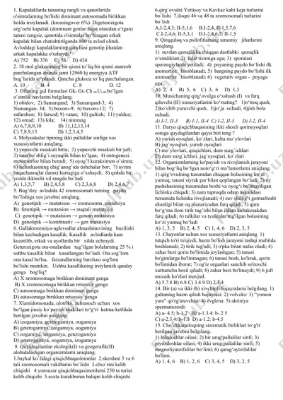 genetika savollari — DOCX