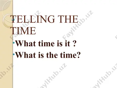 time telling exercise — PPTX