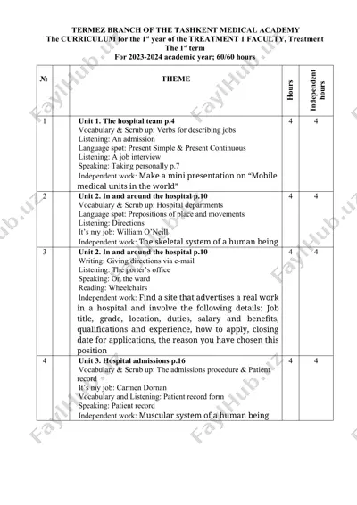 termez branch of the tashkent medical academy — DOCX