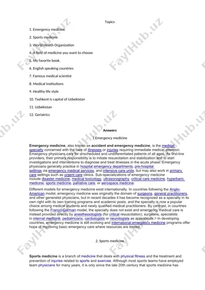 emergency medicine — DOCX