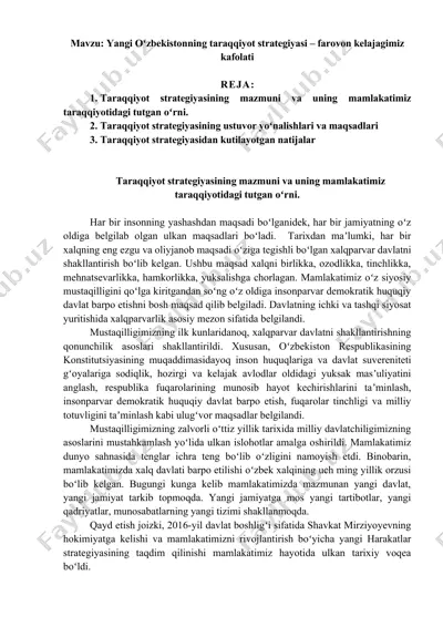 taraqqiyot strategiyasi — DOC