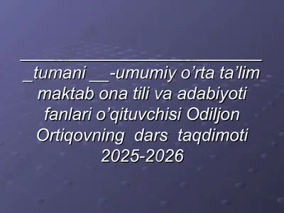 o'tkir hoshimov taqdimoti — PPT