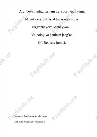 valeologiya paninen jazg’an — DOCX