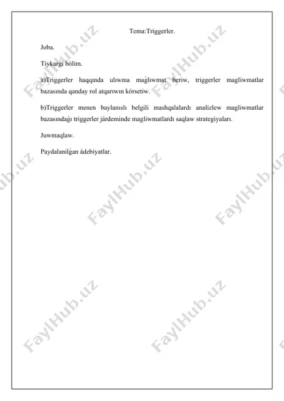 triggerler — DOCX