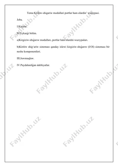 kirgiziw-shıǵarıwdıń tiykarǵı sisteması — DOCX