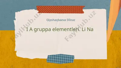 topar elementleri haqida ma'lumotlar kitobi — PPTX