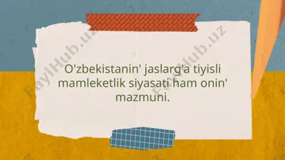 o'zbekistonning jasorati siyasati — PPTX