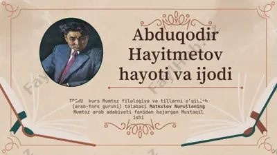 abduqodir hayitmetov hayoti va ijodi — PPTX