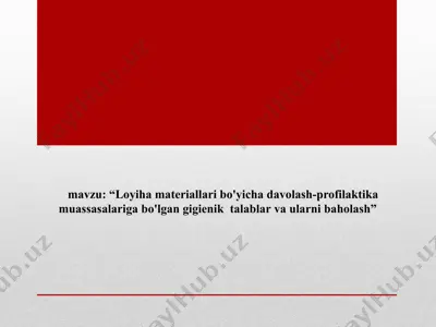 loyiha materiallari bo'yicha davolash-profilaktika muassasalari — PPTX