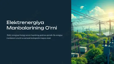 elektrenergiya manbalarining o'rni — PPTX