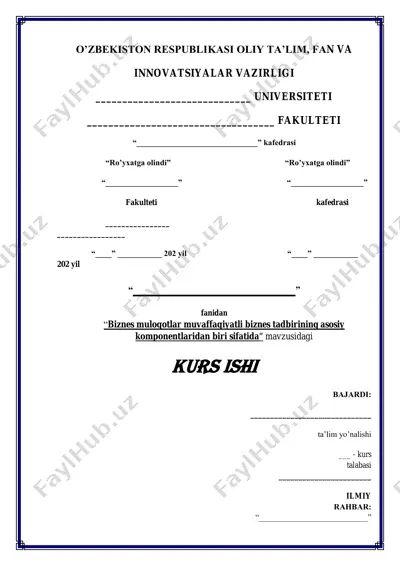biznes muloqotlar muvaffaqiyatli biznes tadbirining asosiy komponentlaridan biri sifatida — PDF