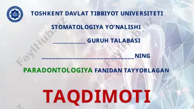 paradontologiyada umumiy va mahalliy davolash — PPTX