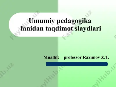 umumiy pedagogika taqdimotlari — PPT